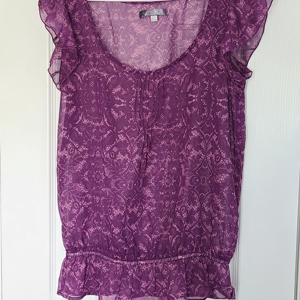 Sound & Matter sheer purple top sz. M
